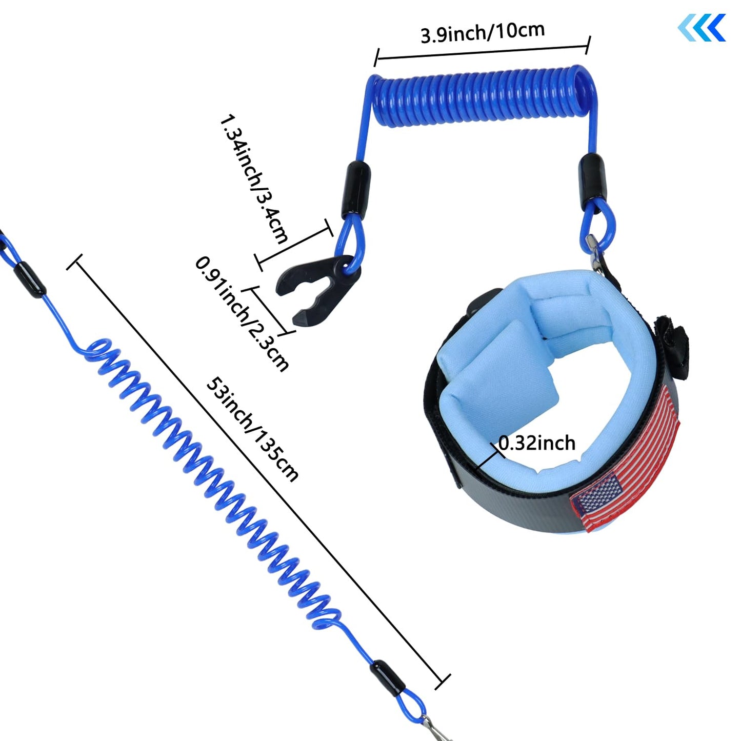 Boat Kill Switch Lanyard Wrist Strap Fit for Yamaha Jet Ski,Outboard Motor Engine Shut Off Tether Emergency Safety Stop Key Cord Lanyard OE:EW2-68348-00-00
