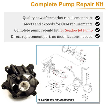 Seadoo 1998-2006 Complete Jet Pump Rebuild Kit with Wear Ring/Impeller Shaft